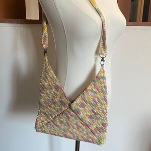 Multicolored 100% cotton crocheted bag